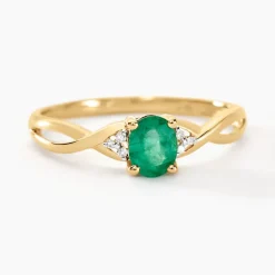 Bague Or Jaune Cassie Emeraude Et Diamant-Histoire d'Or Best