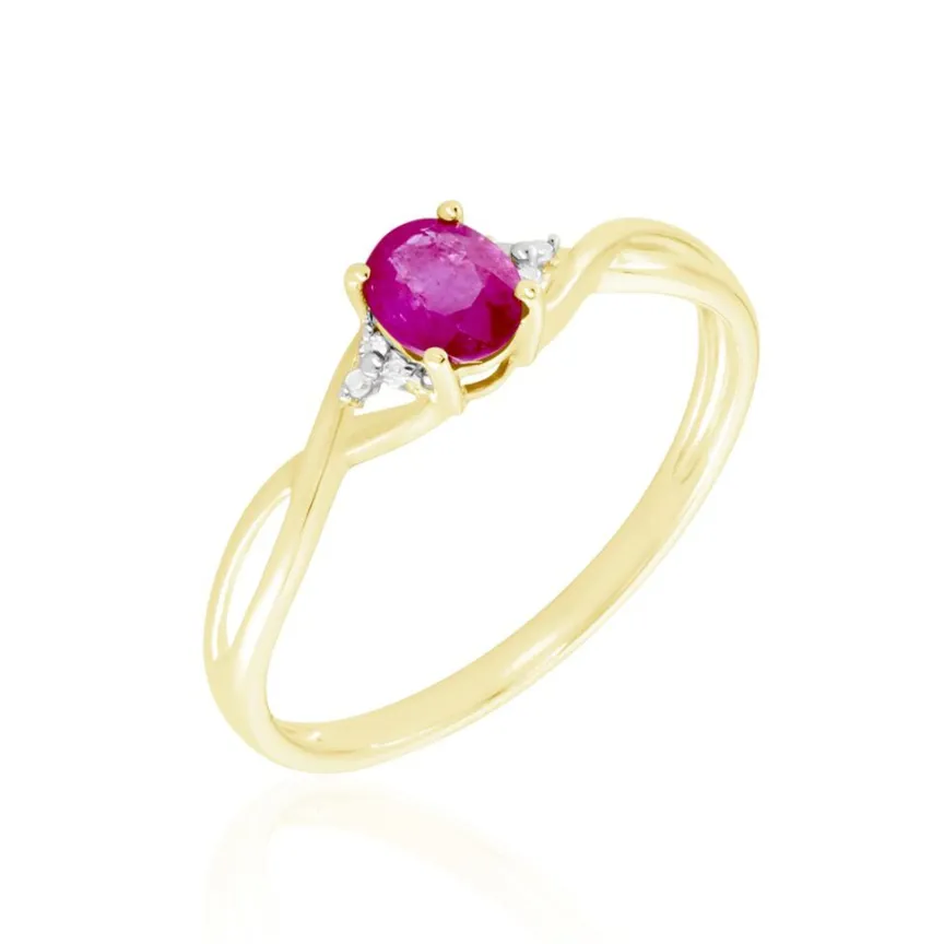Bague Or Jaune Cassie Rubis Diamants-Histoire d'Or