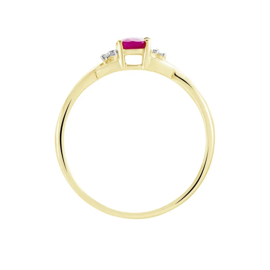 Bague Or Jaune Cassie Rubis Diamants-Histoire d'Or