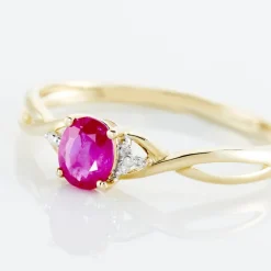 Bague Or Jaune Cassie Rubis Diamants-Histoire d'Or