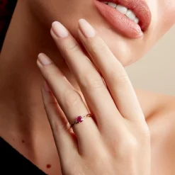 Bague Or Jaune Cassie Rubis Diamants-Histoire d'Or