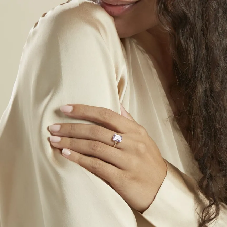 Bague Or Jaune Faraj Amethyste-Histoire d'Or Sale