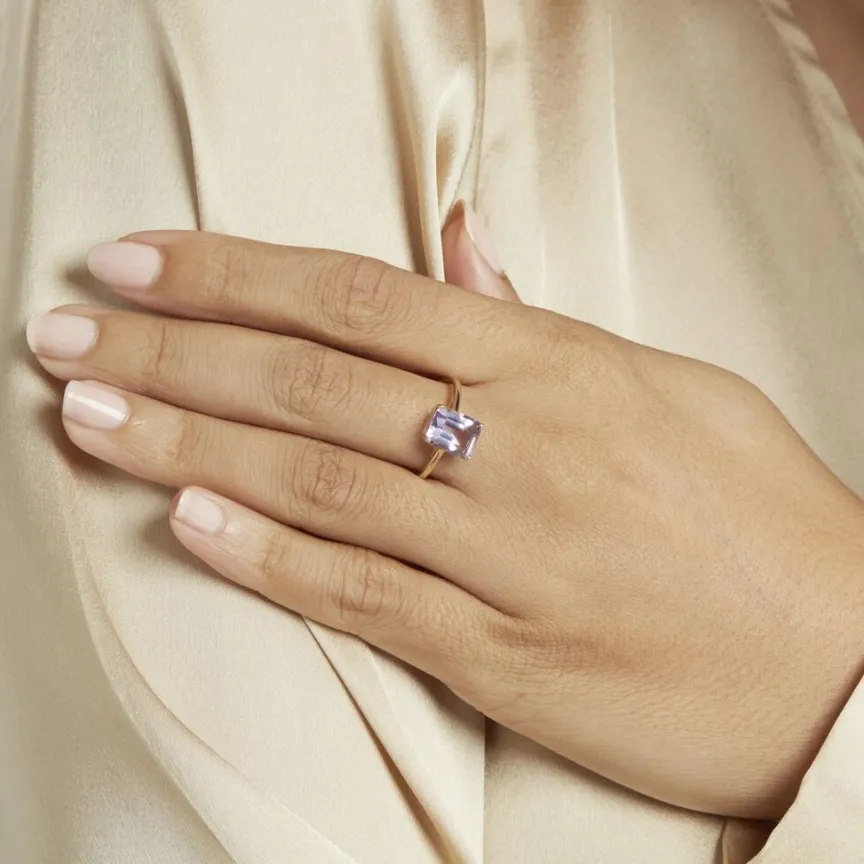 Bague Or Jaune Faraj Amethyste-Histoire d'Or Sale