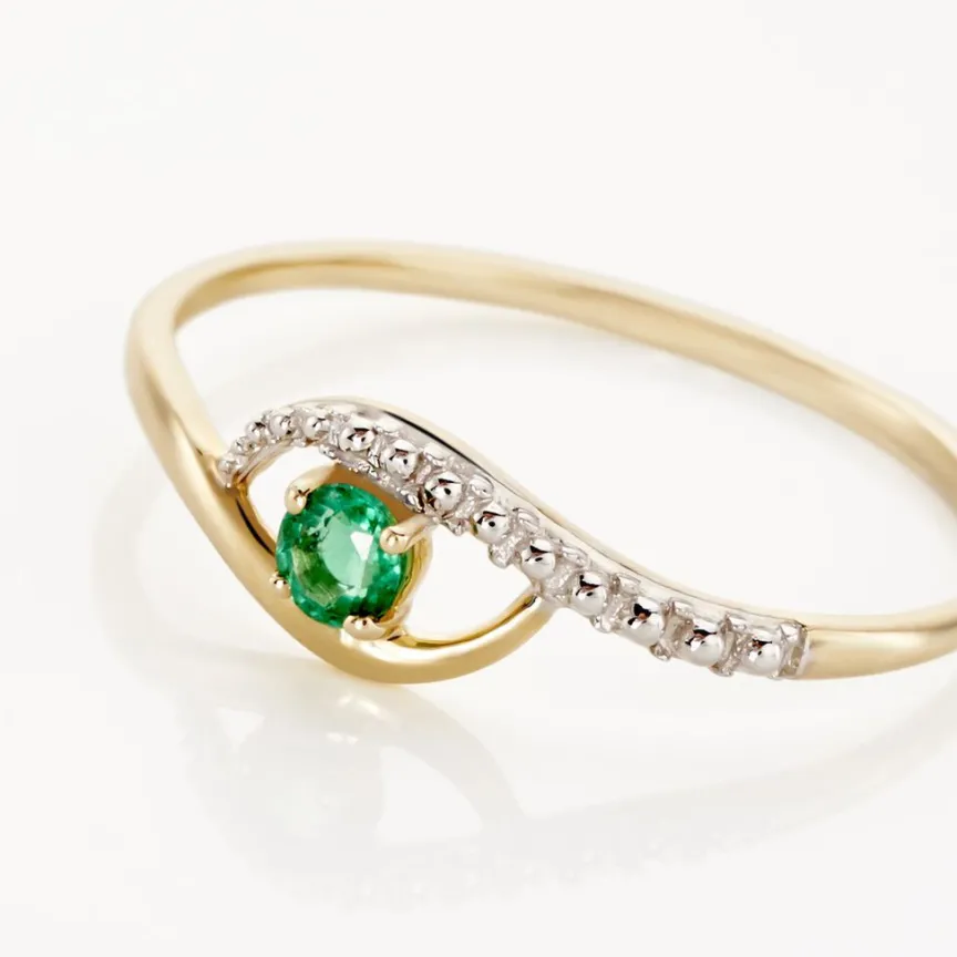 Bague Or Jaune Karmele Emeraude-Histoire d'Or New