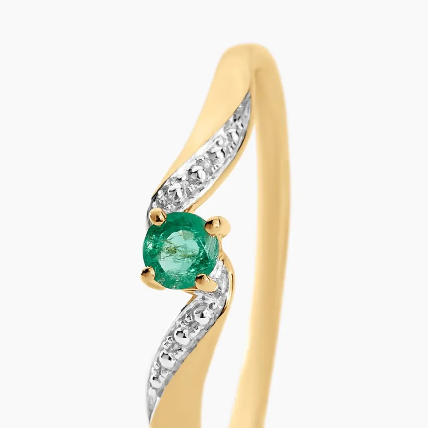 Bague Or Jaune Levenez Emeraude-Histoire d'Or Hot