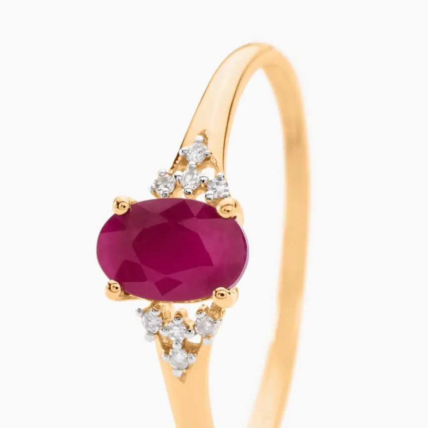 Bague Or Jaune Marie Rubis Diamants-Histoire d'Or Discount