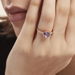Histoire d'Or Bague Or Jaune Terese Améthyste
