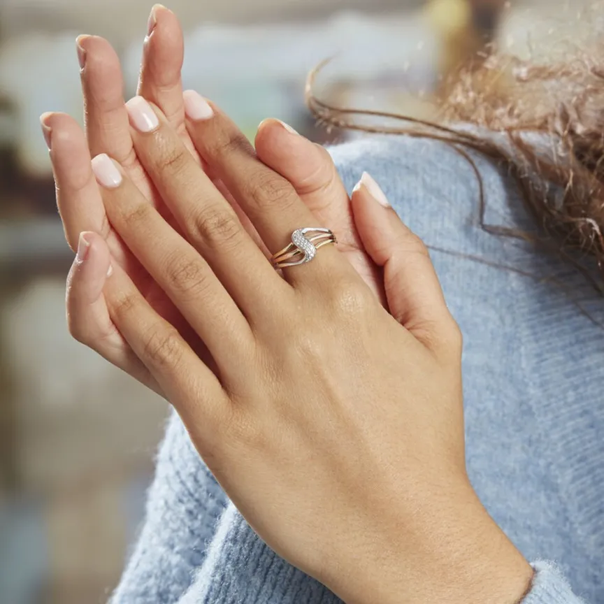 Bague Or Tricolore Dionyse Oxydes De Zirconium-Histoire d'Or New