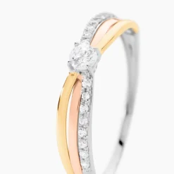 Bague Or Tricolore Peregrine Oxyde De Zirconium-Histoire d'Or