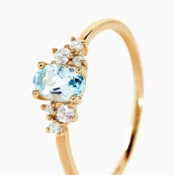 Bague Pansy Or Jaune Topaze Oxyde De Zirconium-Histoire d'Or Discount