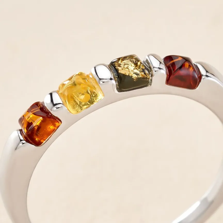 Bague Philo Argent Blanc Ambre-Histoire d'Or Hot