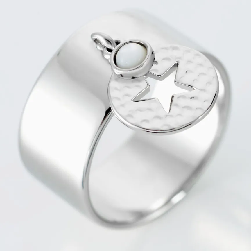 Bague Piassina Argent Blanc Nacre-Histoire d'Or Outlet