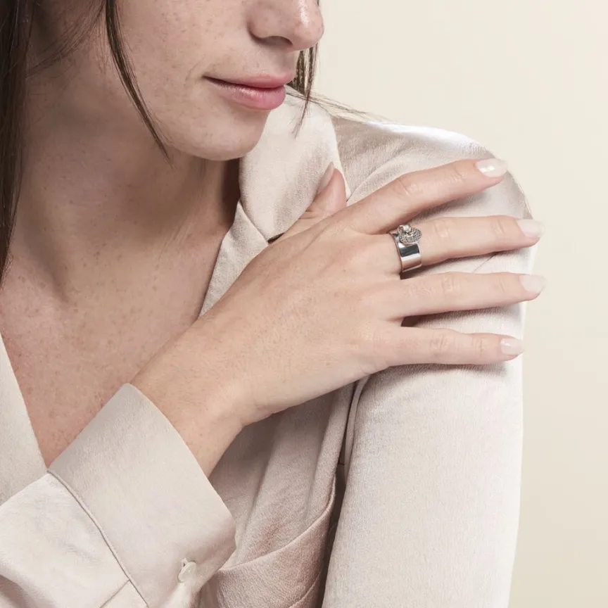 Bague Piassina Argent Blanc Nacre-Histoire d'Or Outlet