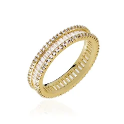 Bague Plaqué Or Gallez Oxydes De Zirconium-Histoire d'Or