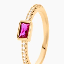 Bague Plaqué Or Jaune Calvina Pierre Synthétique-Histoire d'Or New