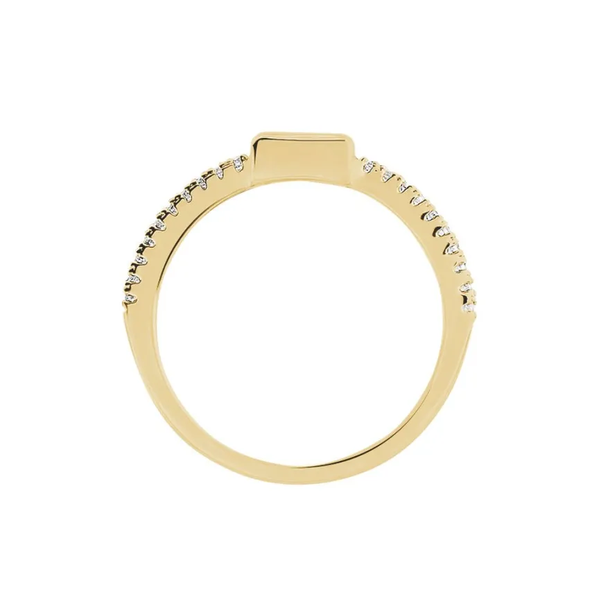 Bague Plaqué Or Jaune Calvina Pierre Synthétique-Histoire d'Or New