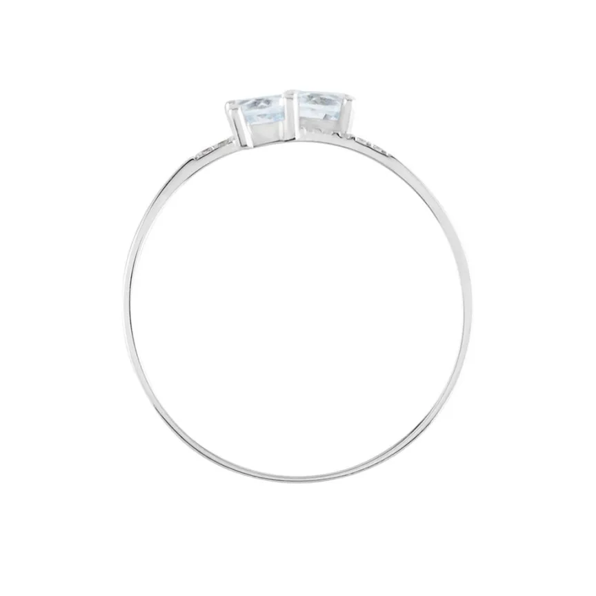 Bague Pollie Or Blanc Topaze Bleu Sky Oxyde De Zirconium-Histoire d'Or Discount