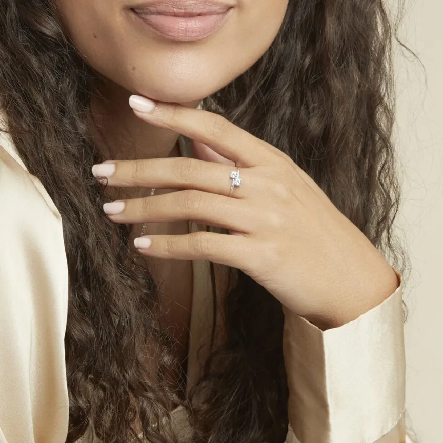 Bague Pollie Or Blanc Topaze Bleu Sky Oxyde De Zirconium-Histoire d'Or Discount