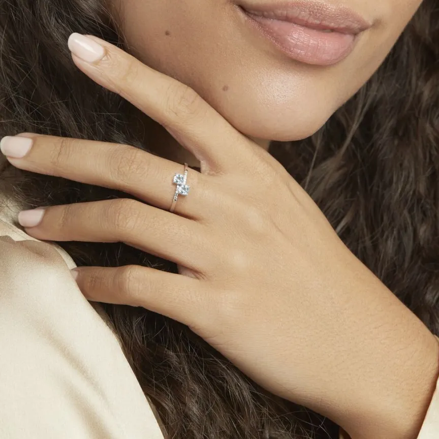 Bague Pollie Or Blanc Topaze Bleu Sky Oxyde De Zirconium-Histoire d'Or Discount