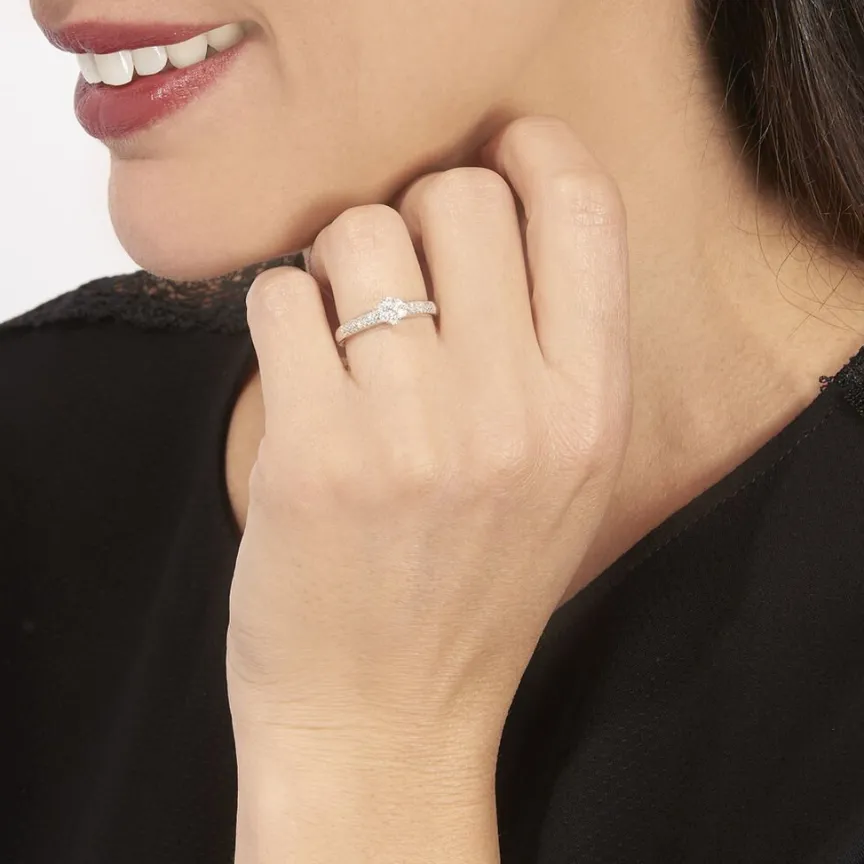 Bague Praya Or Blanc Diamant-Histoire d'Or Discount