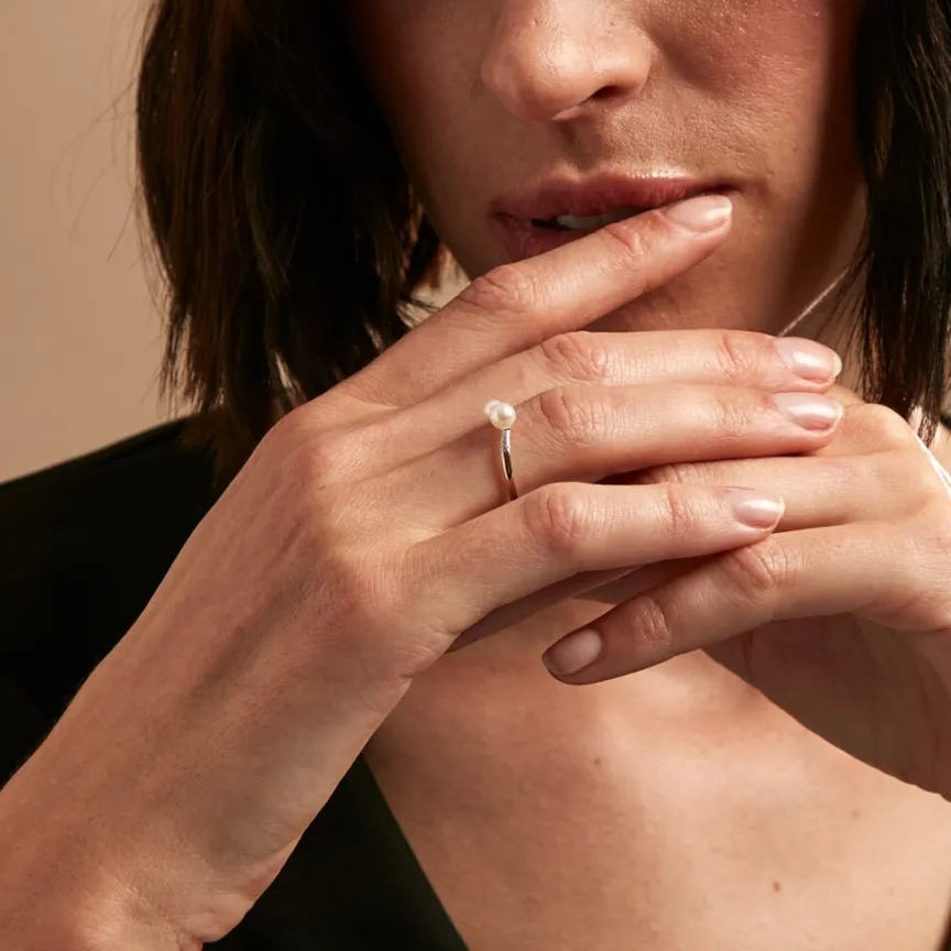 Bague Primo Or Jaune Perle De Culture Et Oxyde De Zirconium-Histoire d'Or Sale