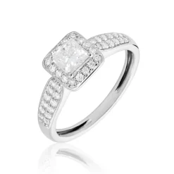 Bague Princessa Platine Blanc Diamant Synthétique-Histoire d'Or