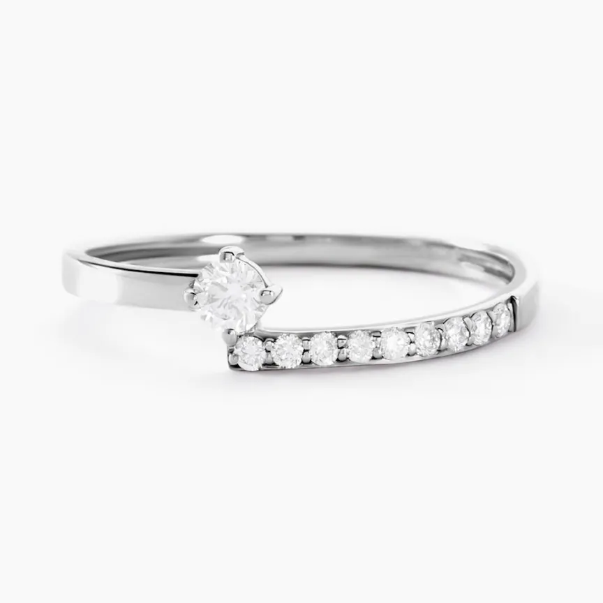 Bague Racheal Or Blanc Diamant Synthétique-Histoire d'Or Best