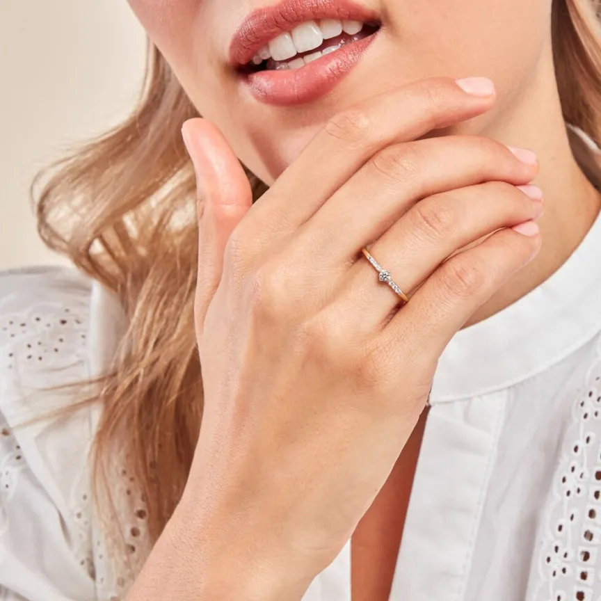 Bague Rebeckah Or Jaune Diamant Synthétique-Histoire d'Or Clearance