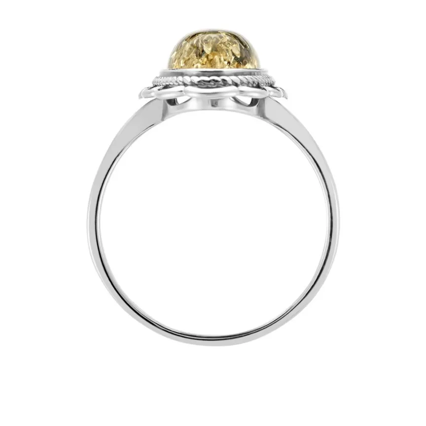 Bague Reetta Argent Blanc Ambre-Histoire d'Or Outlet
