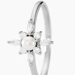 Bague Rhoda Argent Blanc Perle De Culture Oxyde De Zirconium-Histoire d'Or