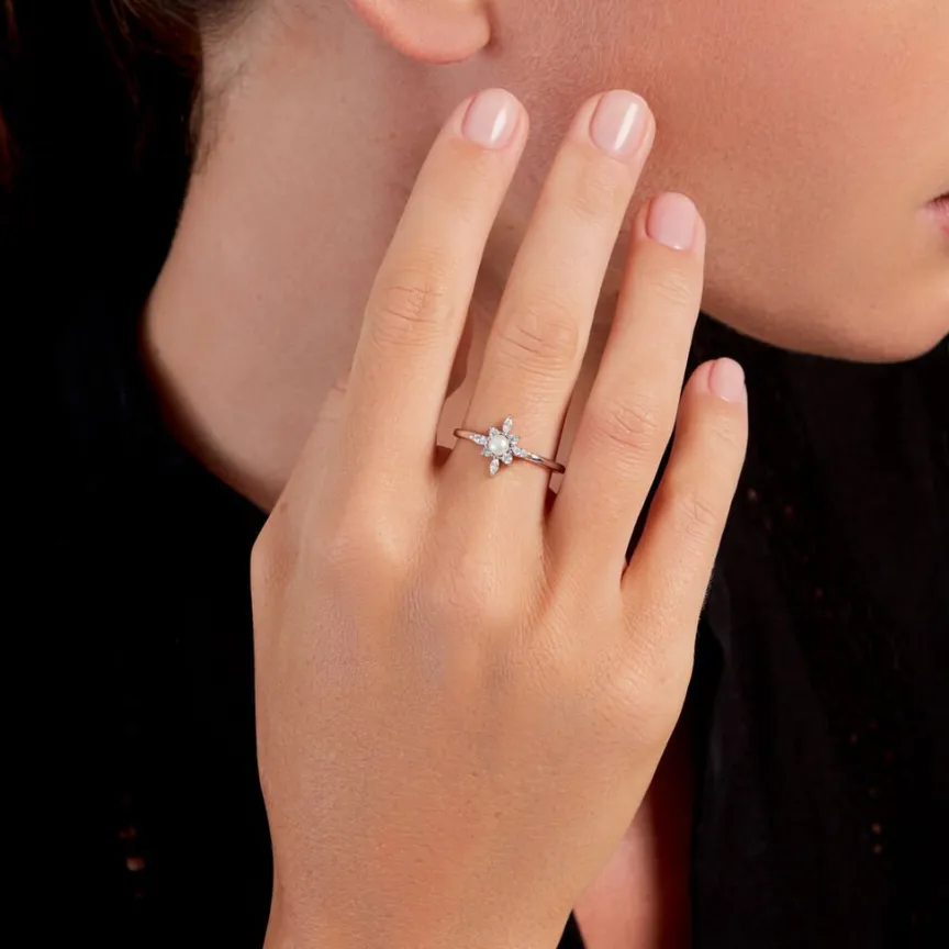 Bague Rhoda Argent Blanc Perle De Culture Oxyde De Zirconium-Histoire d'Or