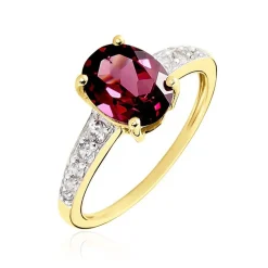 Histoire d'Or Bague Rhodolite Fever Or Jaune Rhodolite Oxyde De Zirconium
