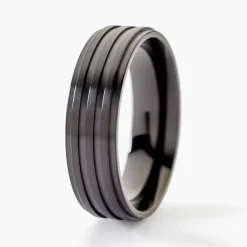 Bague Rico Acier Noir-Histoire d'Or