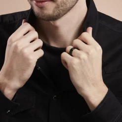 Bague Rico Acier Noir-Histoire d'Or