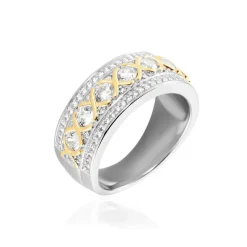 Bague Rome Argent Bicolore Oxyde De Zirconium-Histoire d'Or Hot