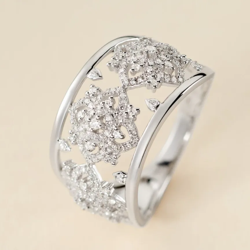 Bague Rosée Or Blanc Diamant-Histoire d'Or Clearance