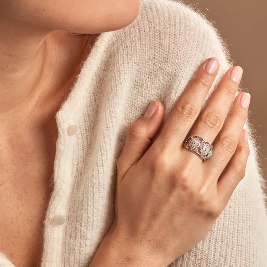 Bague Rosée Or Blanc Diamant-Histoire d'Or Clearance