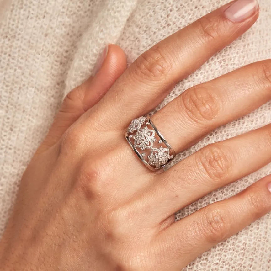 Bague Rosée Or Blanc Diamant-Histoire d'Or Clearance