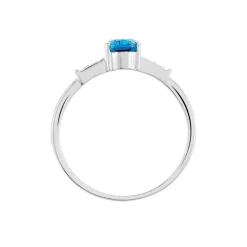 Bague Royanne Or Blanc Topaze Et Oxyde De Zirconium-Histoire d'Or Clearance