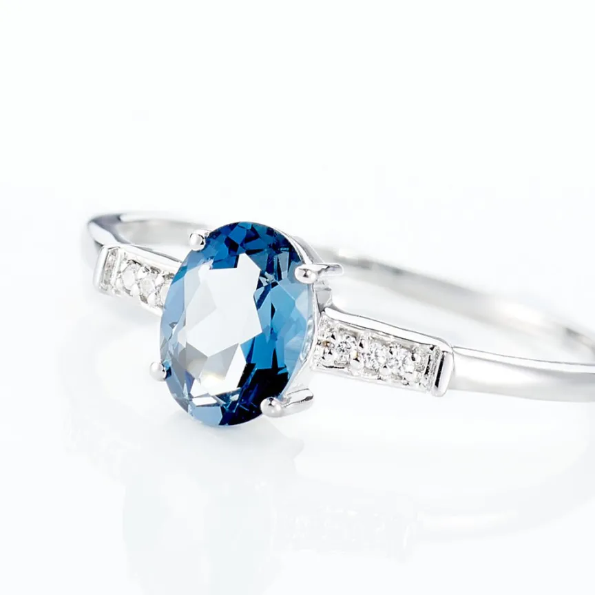 Bague Royanne Or Blanc Topaze Et Oxyde De Zirconium-Histoire d'Or Clearance