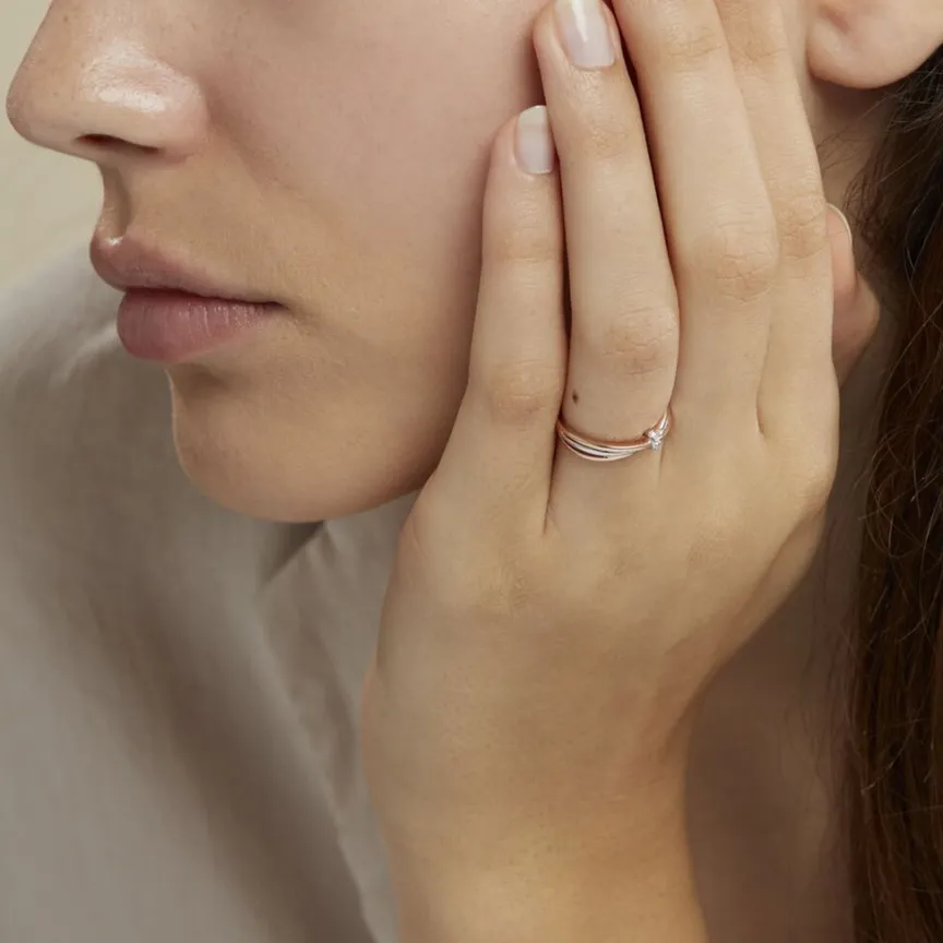 Bague Ruthe Or Bicolore Diamant-Histoire d'Or Sale