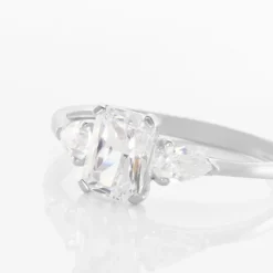 Bague Saelle Or Blanc Oxyde De Zirconium-Histoire d'Or