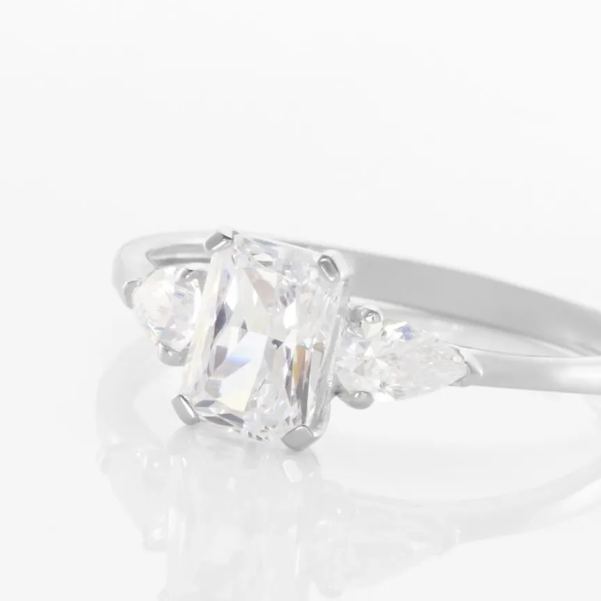 Bague Saelle Or Blanc Oxyde De Zirconium-Histoire d'Or