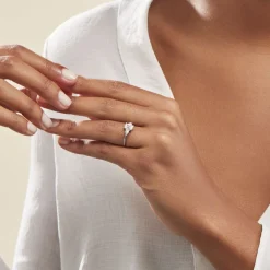 Bague Saelle Or Blanc Oxyde De Zirconium-Histoire d'Or