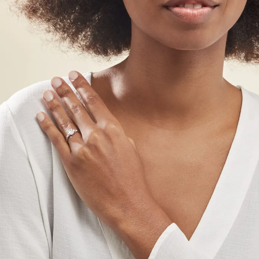 Bague Saelle Or Blanc Oxyde De Zirconium-Histoire d'Or