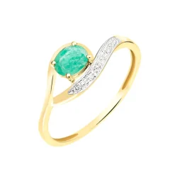 Bague Sagesse Or Jaune Emeraude Et Diamant-Histoire d'Or Clearance