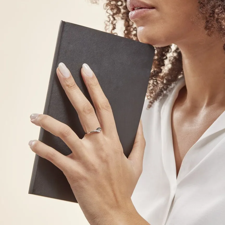Bague Sculptural Or Blanc Diamant-Histoire d'Or