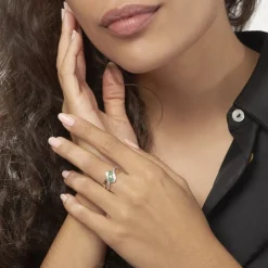 Histoire d'Or Bague Simma Or Jaune Diamant Et Emeraude