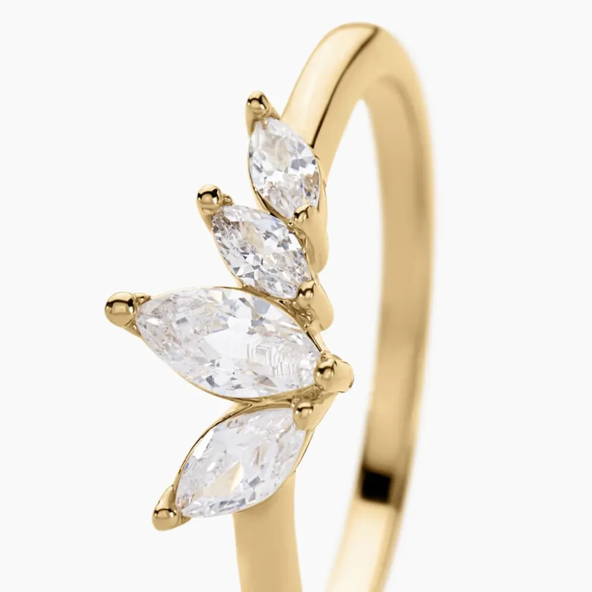 Bague Siona Plaque Or Jaune Oxyde De Zirconium-Histoire d'Or Online