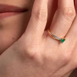 Bague Skylar Or Bicolore Emeraude Diamant-Histoire d'Or